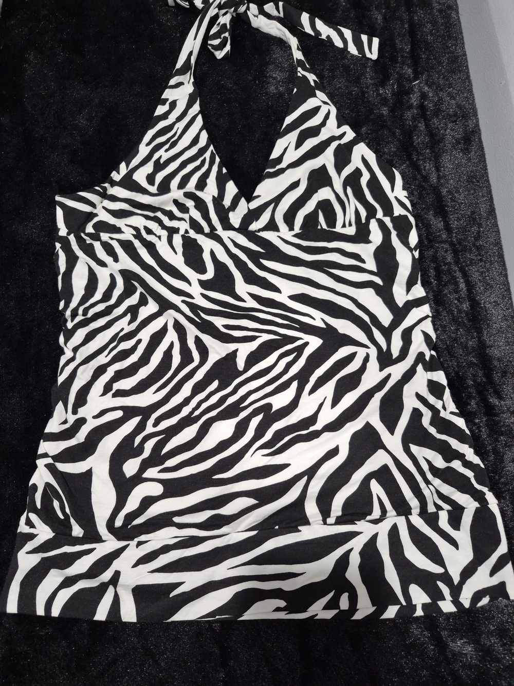 H&M Black and White Zebra Halter Camisole